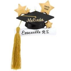 Personalized Graduation Cap With Stars And Tassel Ornament