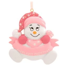 Personalized Baby's First Christmas Girl Snowman Ornament -Holiday Decoration Store 1131722 web 2