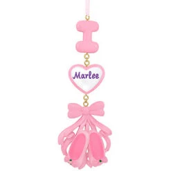 Personalized I Love Ballet Dangle Ornament