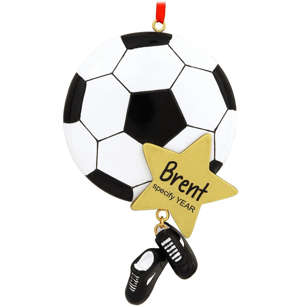 Personalized Soccer Star With Shoe Dangle Ornament 3 Personalized Soccer Star With Shoe Dangle Ornament