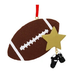 Personalized Football Star With Shoe Dangle Ornament -Holiday Decoration Store 1131742 web 2