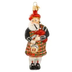 Highland Santa Glass Ornament