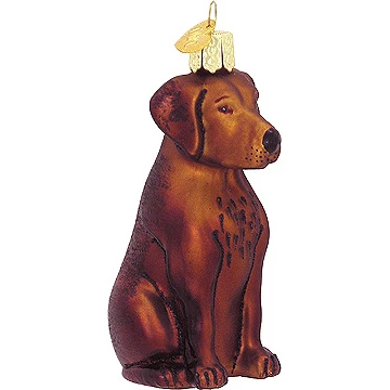 Chocolate Labrador Retriever Glass Ornament 3 Chocolate Labrador Retriever Glass Ornament