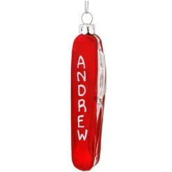 Personalized Pocket Knife Glass Ornament