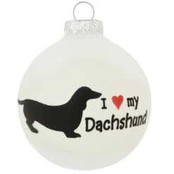 Personalized I Love My Dachshund Glass Ornament 5 Personalized I Love My Dachshund Glass Ornament -Holiday Decoration Store 1135617 web 2