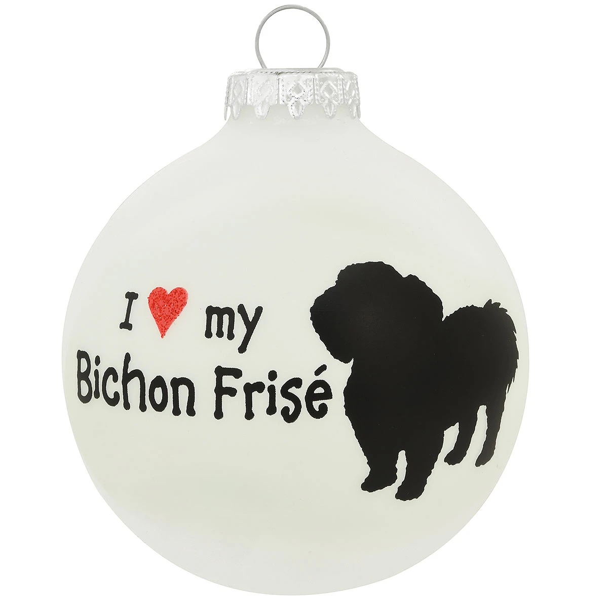 Personalized I Love My Bichon Frise Glass Ornament 4 Personalized I Love My Bichon Frise Glass Ornament - Image 2