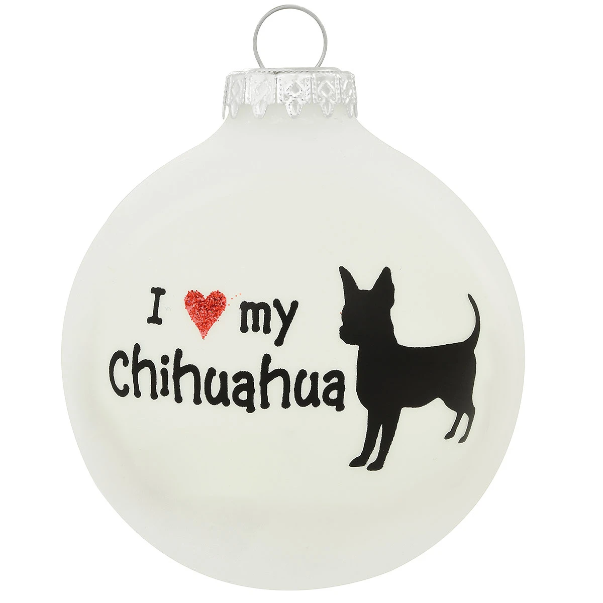 Personalized I Love My Chihuahua Glass Ornament 4 Personalized I Love My Chihuahua Glass Ornament - Image 2