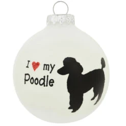 Personalized I Love My Poodle Glass Ornament -Holiday Decoration Store 1135629 web 2