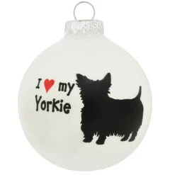 Personalized I Love My Yorkie Glass Ornament 5 Personalized I Love My Yorkie Glass Ornament -Holiday Decoration Store 1135630 web 2