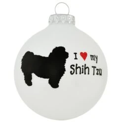 Personalized I Love My Shih Tzu Glass Ornament -Holiday Decoration Store 1135633 web 2