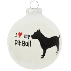 Personalized I Love My Pit Bull Glass Ornament -Holiday Decoration Store 1135634 web 2