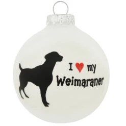 Personalized I Love My Weimaraner Glass Ornament -Holiday Decoration Store 1135635 web 2