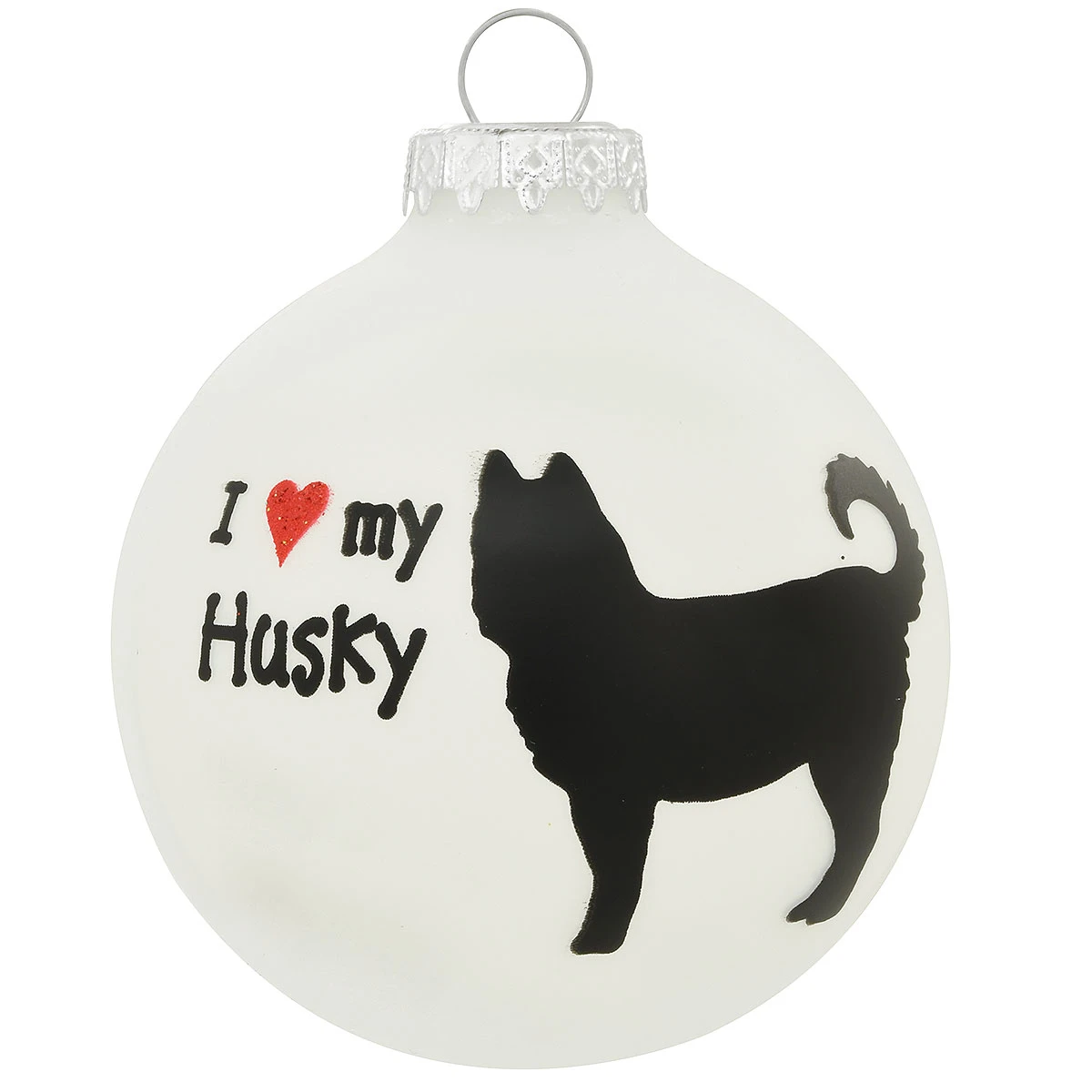 Personalized I Love My Husky Glass Ornament 4 Personalized I Love My Husky Glass Ornament - Image 2