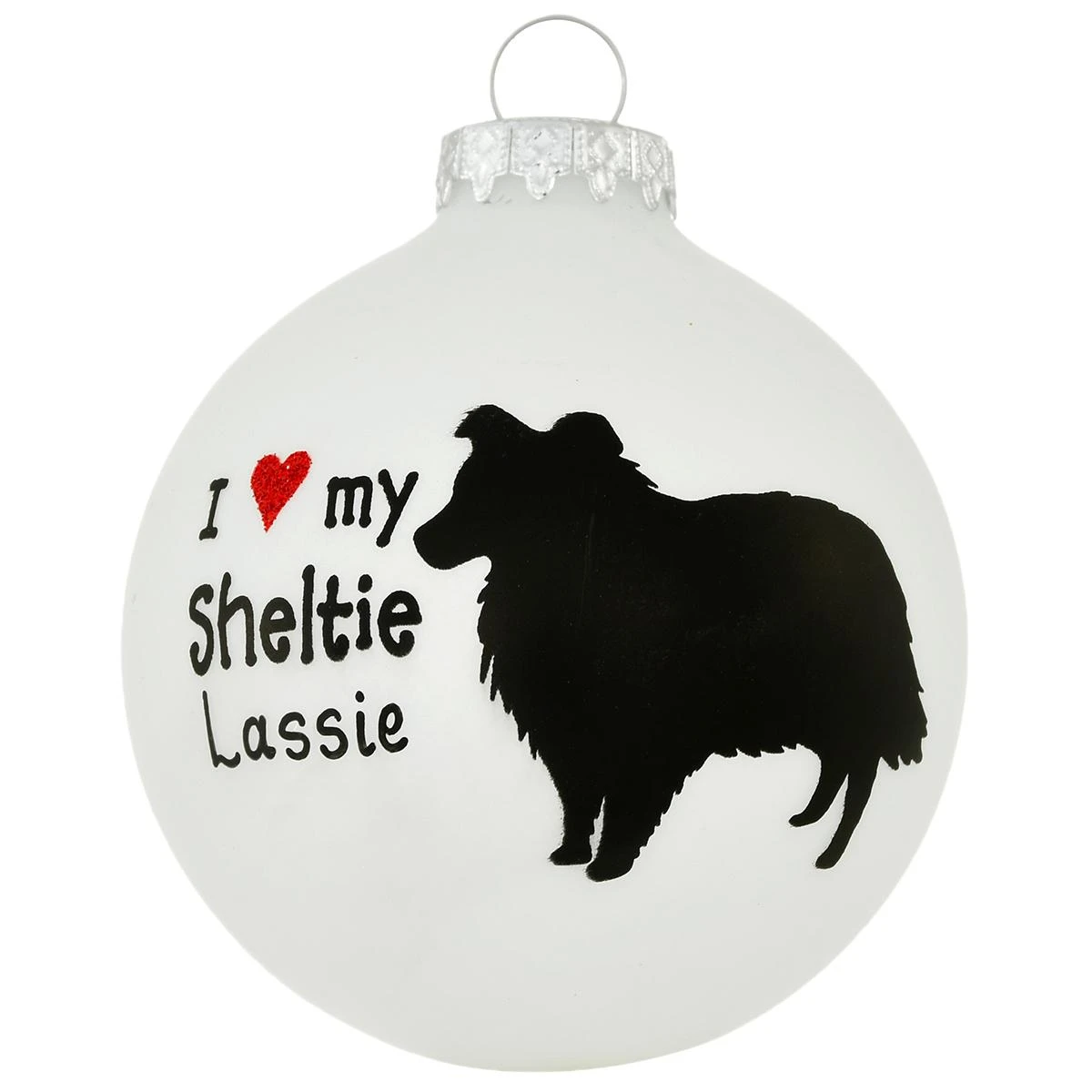 Personalized I Love My Sheltie Glass Ornament 3 Personalized I Love My Sheltie Glass Ornament