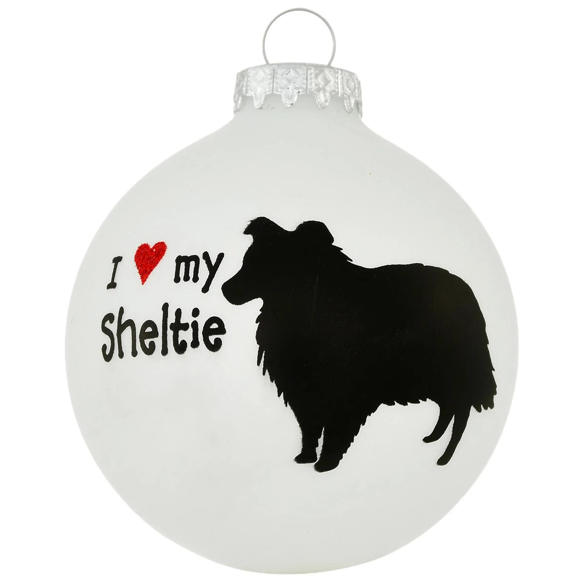 Personalized I Love My Sheltie Glass Ornament 4 Personalized I Love My Sheltie Glass Ornament - Image 2