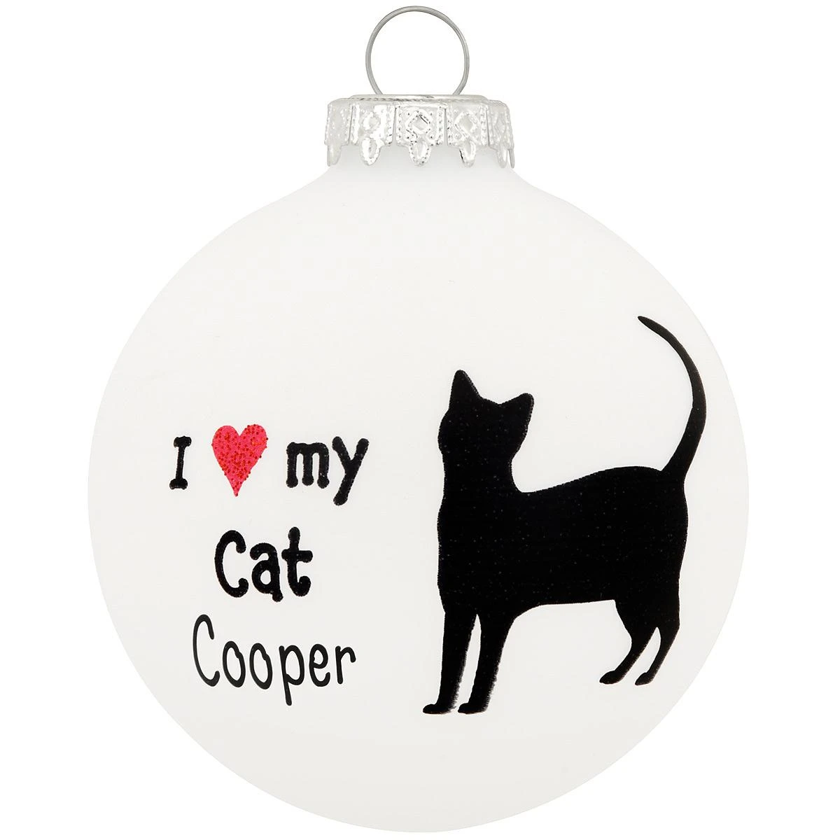 Personalized I Love My Cat Glass Ornament 3 Personalized I Love My Cat Glass Ornament