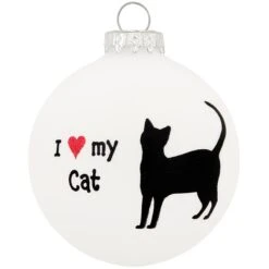 Personalized I Love My Cat Glass Ornament 5 Personalized I Love My Cat Glass Ornament -Holiday Decoration Store 1136235 web 2