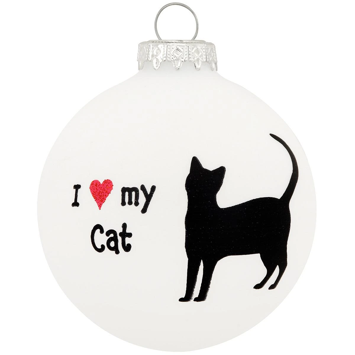 Personalized I Love My Cat Glass Ornament 4 Personalized I Love My Cat Glass Ornament - Image 2