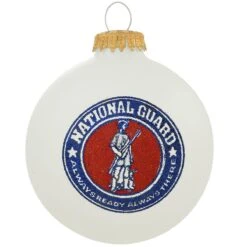 National Guard Heart Gifts Glass Ornament