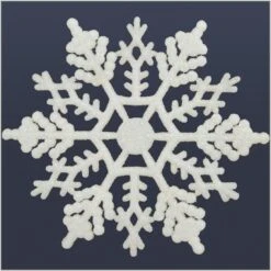 Set Of 24 White And Iridescent Snowflake Ornaments