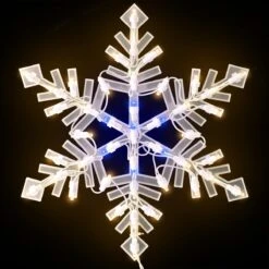 Lighted Blue And White LED Snowflake Ornamental Shape