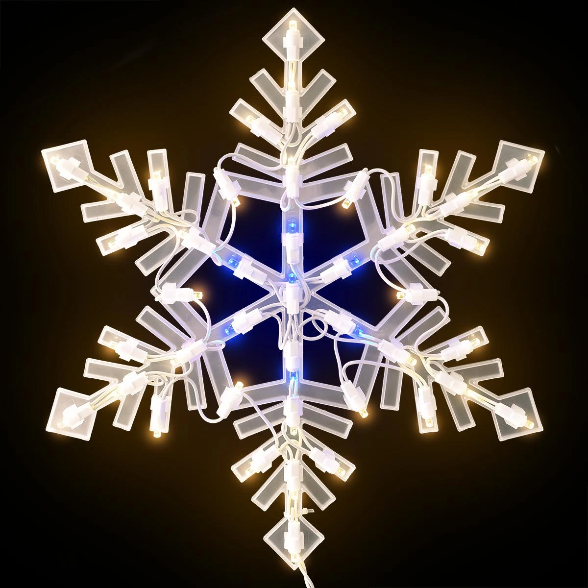 Lighted Blue And White LED Snowflake Ornamental Shape 2 Lighted Blue And White LED Snowflake Ornamental Shape