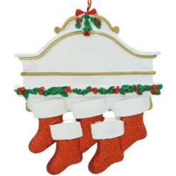 Personalized Mantle With 5 Stockings Ornament -Holiday Decoration Store 1142361 web 3