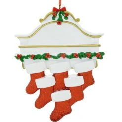 Personalized Mantle With 6 Stockings Ornament -Holiday Decoration Store 1142362 web 3