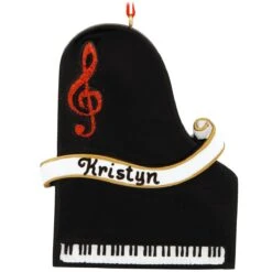Personalized Piano With Clef Note Ornament