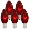 25 Red Transparent C9 Replacement Lamps