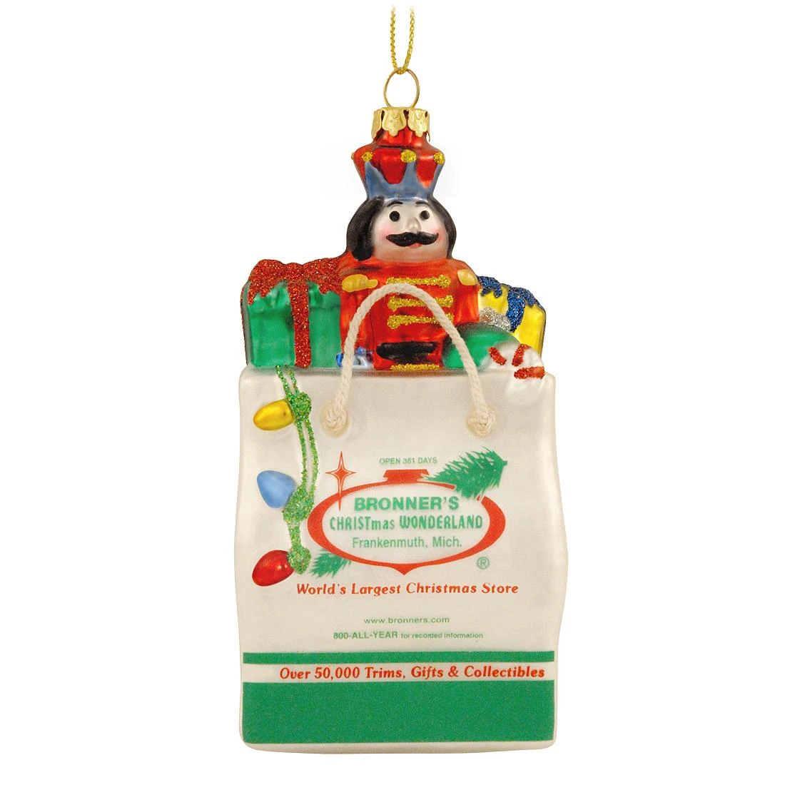 Bronner's Bag Glass Ornament 3 Bronner's Bag Glass Ornament