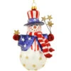Patriotic Snowman With Stars Ornament