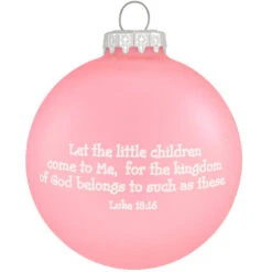 Personalized Jesus' Little Lamb Ornament Pink Glass -Holiday Decoration Store 1148682 web 2