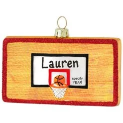 Personalized Basketball Court Glass Ornament