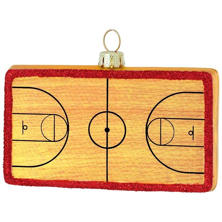 Personalized Basketball Court Glass Ornament 4 Personalized Basketball Court Glass Ornament - Image 2