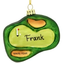 Personalized Golf Green Glass Ornament