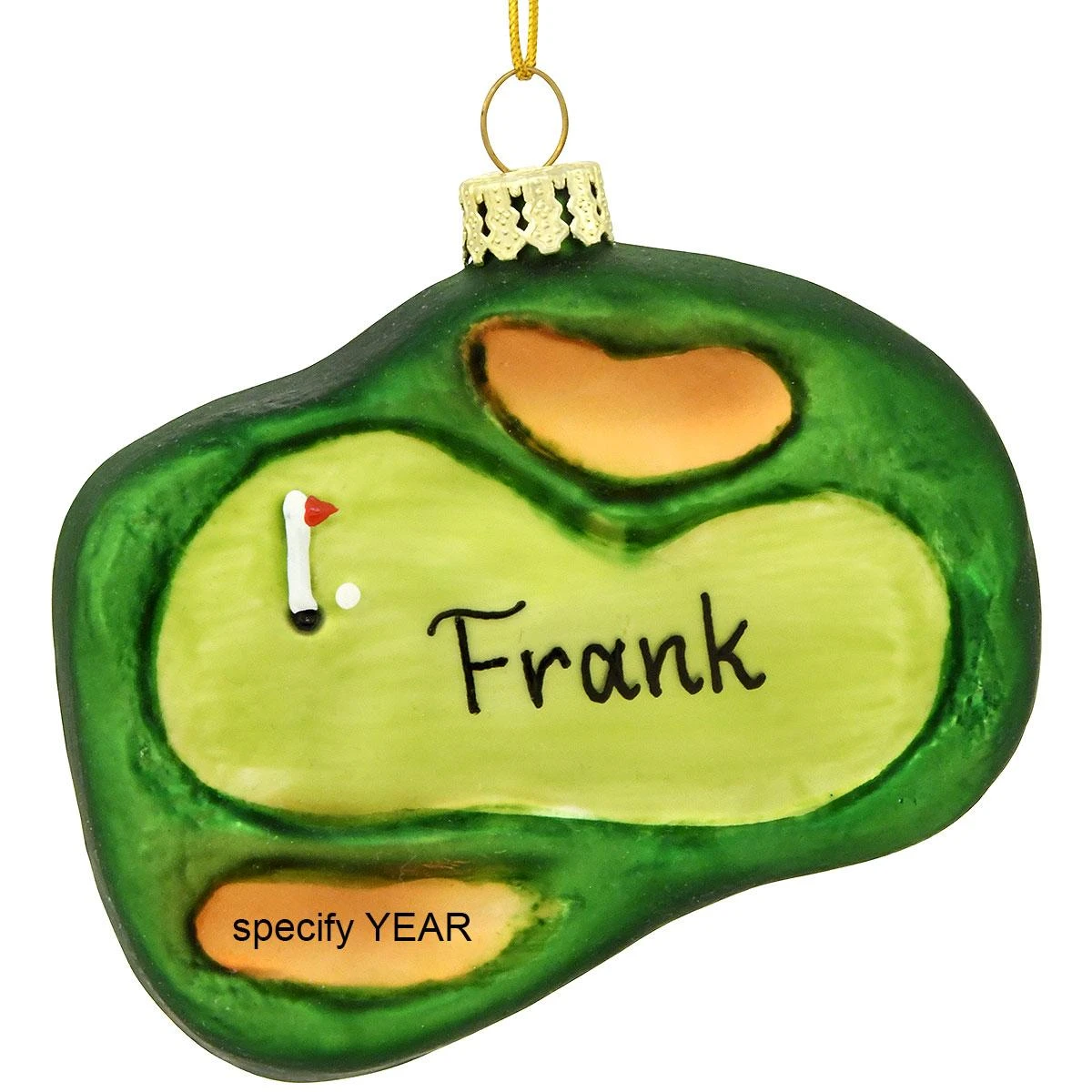 Personalized Golf Green Glass Ornament 3 Personalized Golf Green Glass Ornament