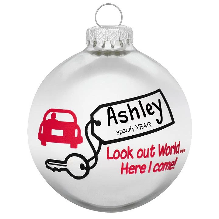 Personalized Look Out World Here I Come Glass Ornament 3 Personalized Look Out World Here I Come Glass Ornament