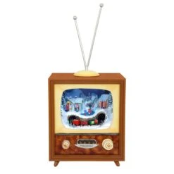 TV With Revolving Train Display And Music Box