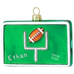 Personalized Football Field Glass Ornament