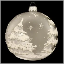 Frost With Silver And White Trees Ornament
