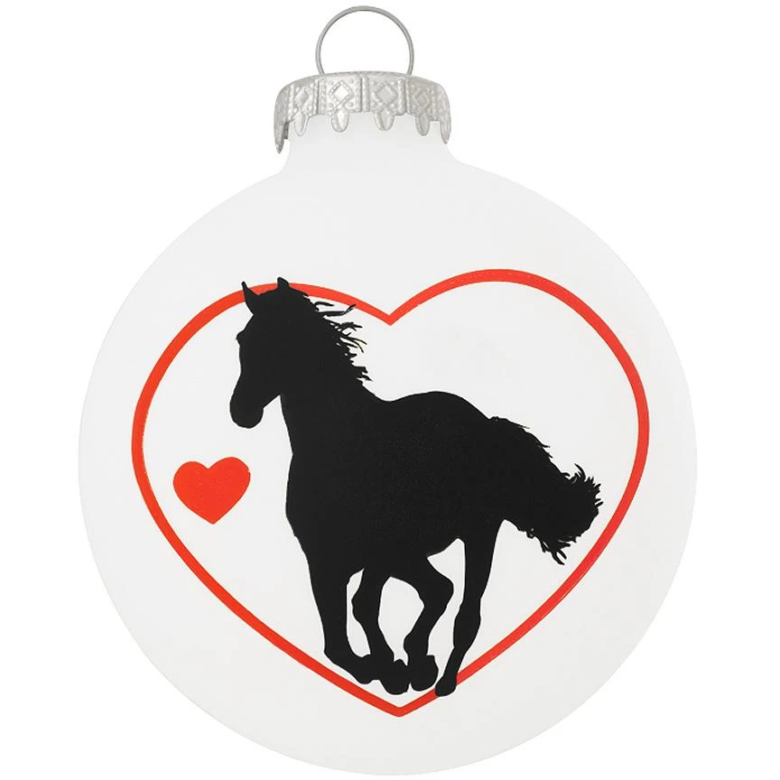 Personalized Horse Heart Silhouette Glass Ornament 4 Personalized Horse Heart Silhouette Glass Ornament - Image 2
