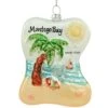 Personalized Beach Scene With Palm Tree Glass Ornament