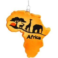 Africa Continent Glass Ornament
