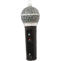 5 Inch Microphone Glass Ornament