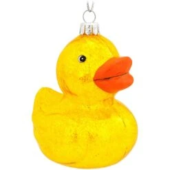 Yellow Duck Glass Ornament