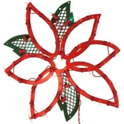 Poinsettia LED Lighted Ornamental