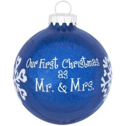 Personalized First Christmas As Mr And Mrs Blue Glitter Ornament 5 Personalized First Christmas As Mr And Mrs Blue Glitter Ornament -Holiday Decoration Store 1158712 web 2