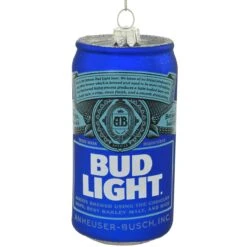 Bud Light Beer Can Glass Ornament
