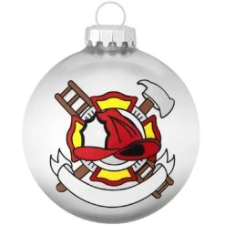 Personalized Fireman's Shield With Banner Glass Ornament 5 Personalized Fireman's Shield With Banner Glass Ornament -Holiday Decoration Store 1159372 web 2